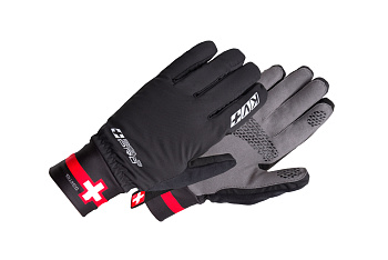 Перчатки KV+ COLD PRO Swiss cross country gloves black\red 21G05.S