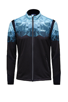 Разминочная куртка KV+ TORNADO jacket man black\turquoise, 24V104.21