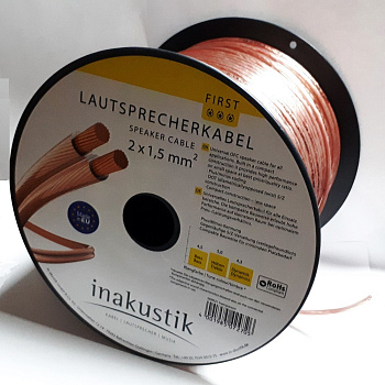 Кабель акустический INAKUSTIK Install LS cable, 2 x 1.5 mm2, 180 m, 0090211 (009021)