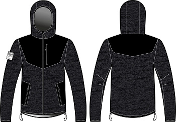 Разминочная куртка KV+ FOCA Jersey with hood man dark grey \ black, 23V122.1